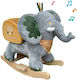 Bebe Stars Fabric Rocking Toy Elephant with Sounds Gray