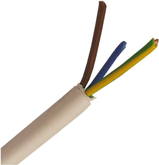 Eurolamp Кабел за захранване с диаметър 3x1.5mm² в Бял цвят 1м 1бр