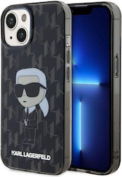 Karl Lagerfeld Monogram Ikonik Umschlag Rückseite Kunststoff Transparent (iPhone 15)