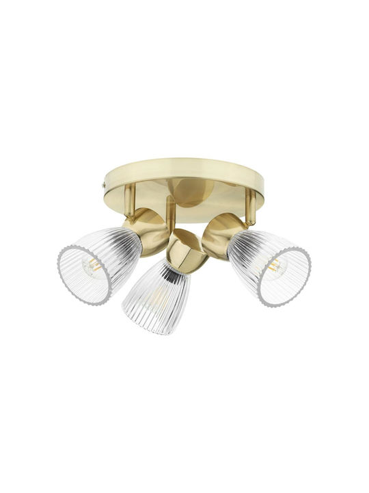 Eko Light Τριπλό Σποτ με Ντουί E14 σε Χρυσό Χρώμα