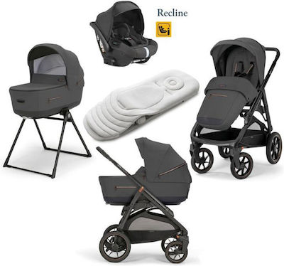 Inglesina Aptica XT Quattro Darwin Infant Recline Adjustable 3 in 1 Baby Stroller Suitable for Newborn Magnet Grey 12.7kg