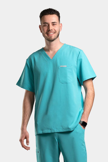Dr. Scrub Ανδρική Ιατρική Μπλούζα Τιρκουάζ