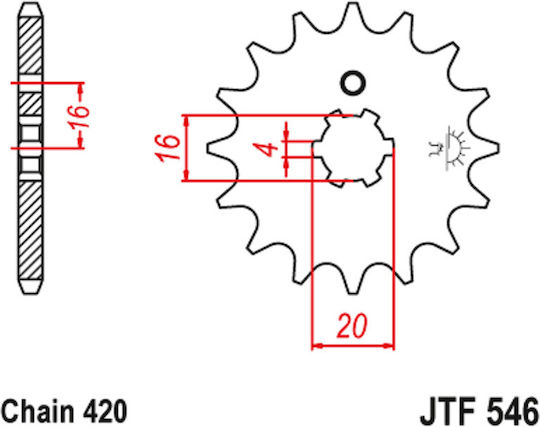 Pinion față pentru Yamaha V50
