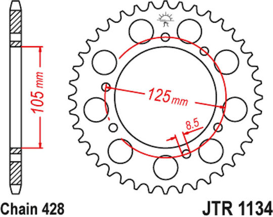 FE Sprockets Pinion spate pentru Yamaha XT 125