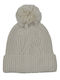 Pom Pom Beanie Γυναικείος Σκούφος Πλεκτός σε Μπεζ χρώμα