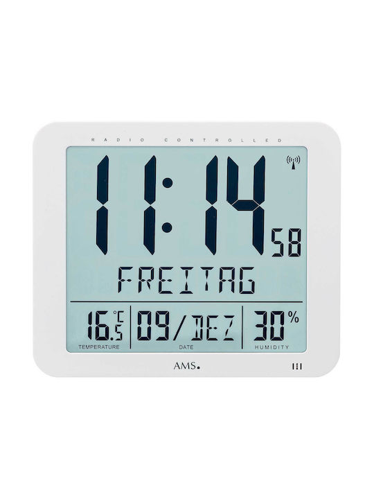 AMS Wall Clock Digital Gray