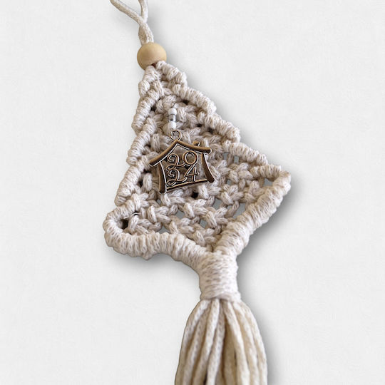 Artifact Handmade Окачен Гоури Малко дърво Сребрист от Текстил 10x30см 1бр