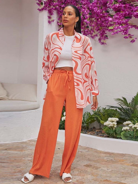 Women's Long Sleeve Shirt Orange