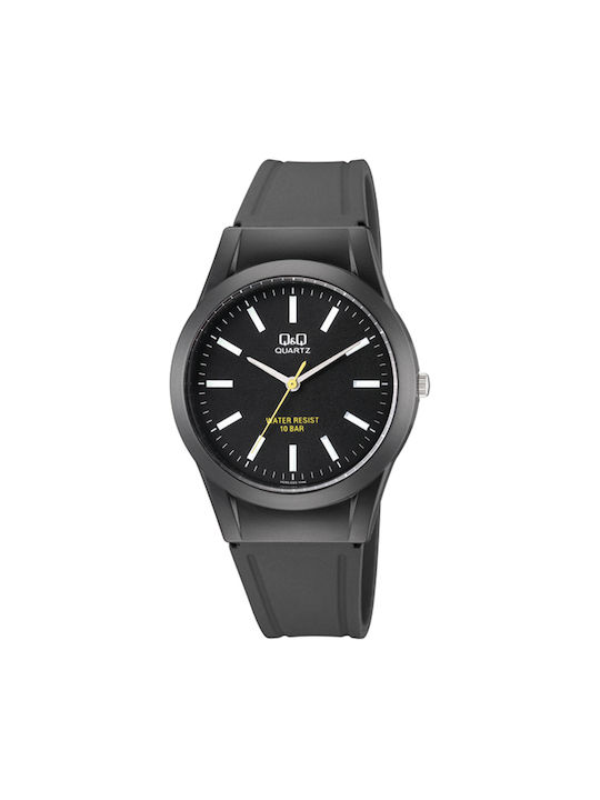 Q&Q Men's Watch 38mm Battery with Black Rubber ...