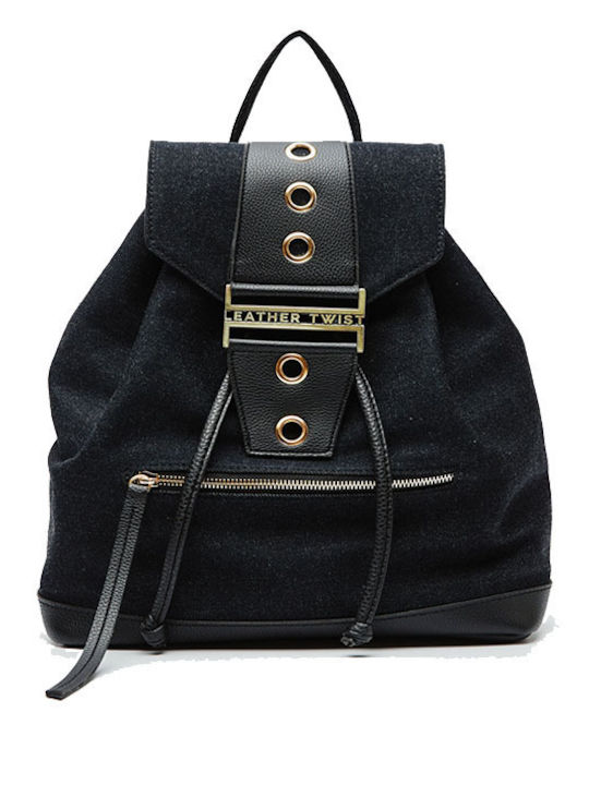 Leather Twist Women's Bag Backpack Black