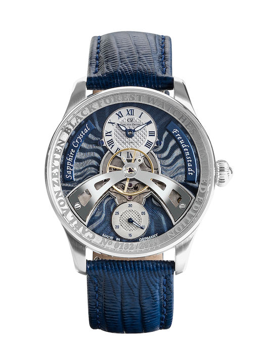 Carl Von Zeyten Watch Automatic with Silver Leather Strap