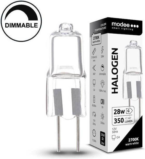 Modee Lighting Халогенна Лампа за Цокъл G4 с Мощност 28W 12V