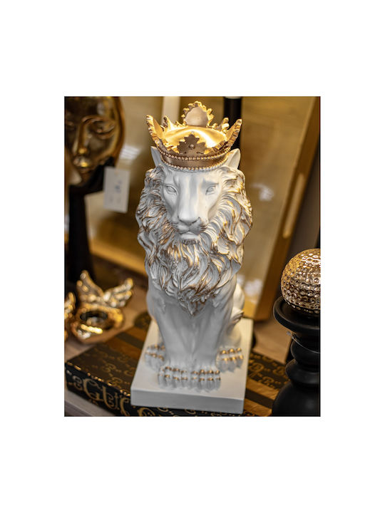 Decorative Lion in White-Gold 1pcs