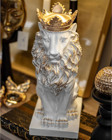 Декоративно Lion в White-Gold 14x14x34см 1бр
