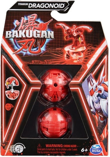 Spin Master Миниатюрна играчка Bakugan Титаниев Драгоноид Кор Топка - Червен за 6+ години Години
