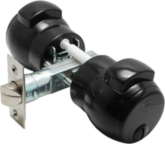 Meroni Serrature Knob Lock Black with Button & Key Hotel Use