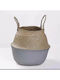 Natural Home Decorative Basket Wicker with Handles Gray