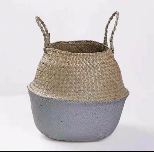 Natural Home Декоративна кошница Слама с дръжки Gray 36x32бр