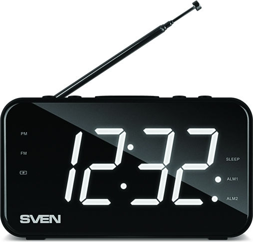 Sven Ceas de Masă cu Alarmă & Radio Negru SV-20651