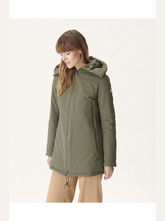 Just Over The Top Women's Long Lifestyle Jacket for Winter GREEN 164348