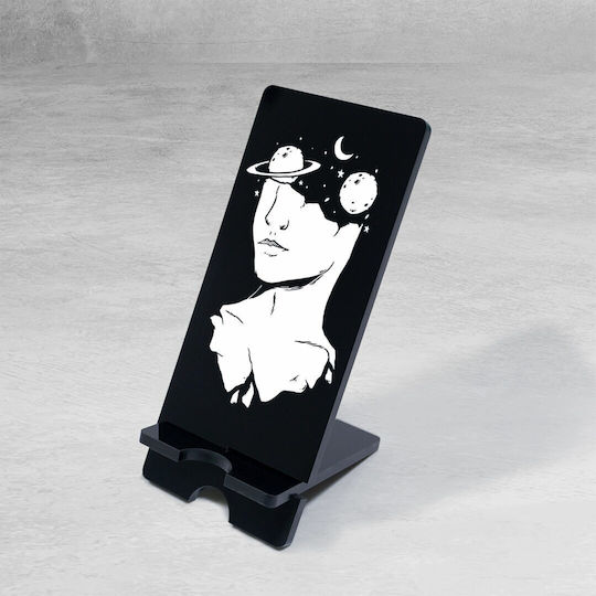 Caravelshop Desk Stand for Mobile in Black color MS 1075-1