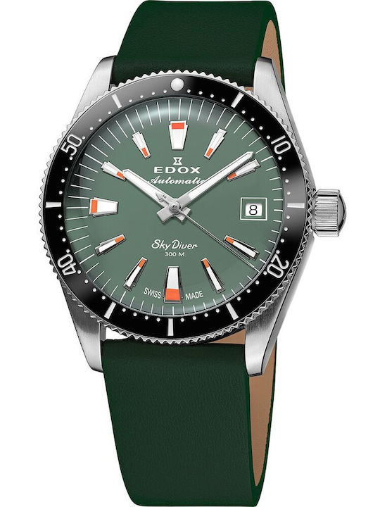 Edox Γυναικείο Ρολόι 38mm Αυτόματο με Πράσινο Δ...