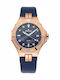 Edox Γυναικείο Ρολόι 38mm Μπαταρίας με Μπλε Δερμάτινο Λουράκι