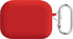 Sonique Hülle Silikon mit Haken in Rot Farbe für Apple AirPods Pro 2