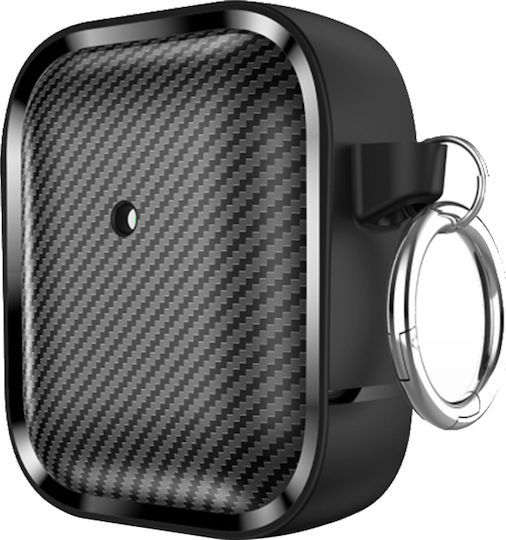 Sonique Case Silicone with Hook in Black color for Apple AirPods 1 / AirPods 2