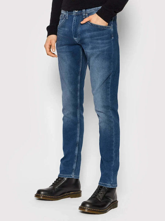 Men's Regular Fit Elastic Straight Blue Jeans Pants