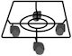 Pot Stand Metal Black with Wheels 25cmx25cmx10cmcm.
