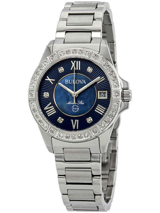 Bulova Marine Star Women's Watch with Silver Metal Bracelet
