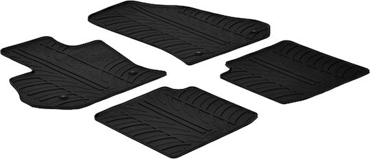 Auto Gs Set of Front and Rear Mats 4pcs for Fiat 500L 2012 Black