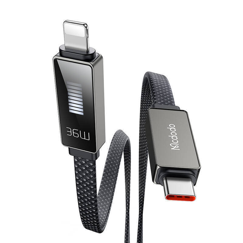 Kabel Mcdodo CA-4960 USB-C do Lightning z wyswietlaczem 36W 1.2m (czarny)