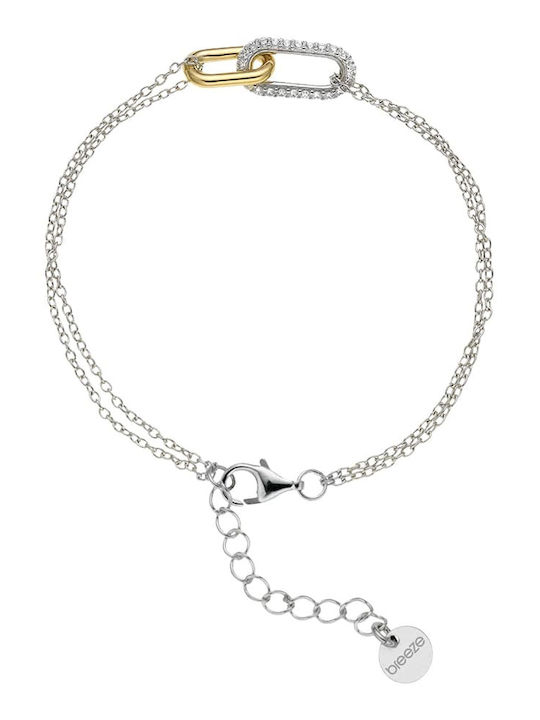 Breeze Damen Armband Kette aus Silber mit Zirkon 19cm
