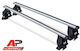 Menabo Aluminum Car Roof Bars 112cm for Citroen AX 5D Set with Roof Rack Legs Silver