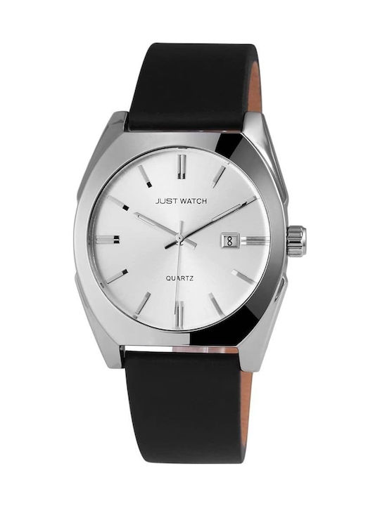 Just Watch Men's Watch Battery with Black Leather Strap