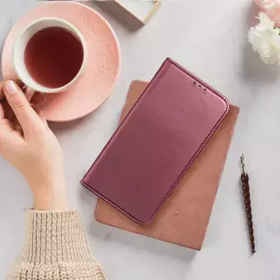 Techwave Smart Back Cover Δερμάτινο Μαγνητικό Μπορντό (Realme C35)