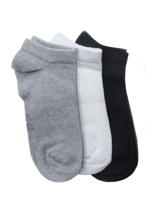 Childrenland Παιδικές Κάλτσες Λευκό/Μαύρο/Γκρι 3 Ζευγάρια