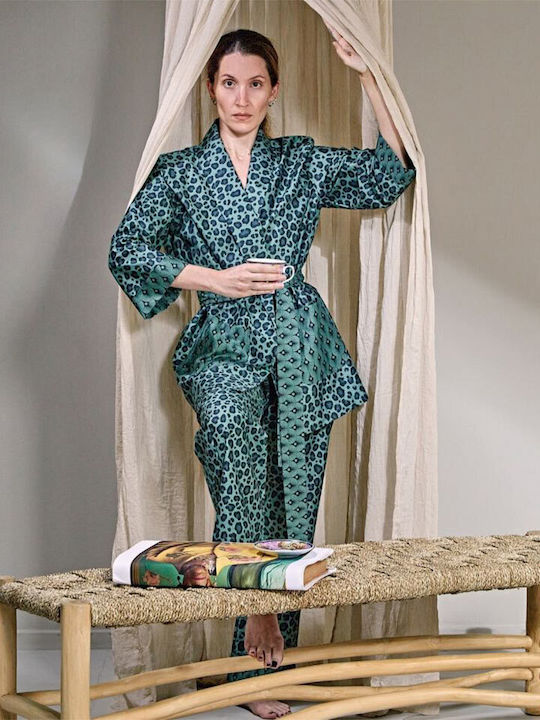 Kentia Winter Baumwolle Damen Pyjama-Hose Grün