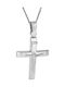 Herren Weißgold Kreuz 14K mit Kette