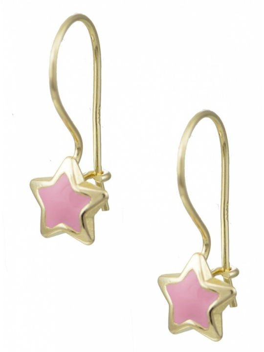 Kontopoulos Kids Earrings Pendants Stars made of Gold 14K