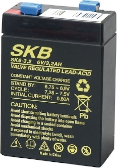 SKB Μπαταρία UPS με Χωρητικότητα 3.2Ah και Τάση 6V 6V-3.2AH