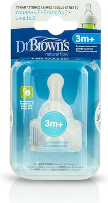 Dr. Brown's Options+ Silicone Baby Bottle Teats for 3+ months 2pcs