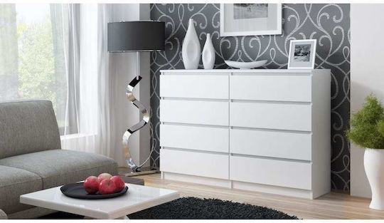Kommode Schlafzimmer Holz mit 8 Schubladen Biel 138x40x97cm