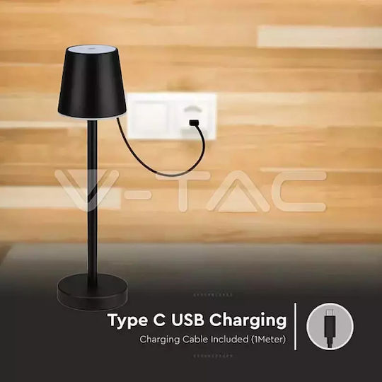V-TAC Metal Lampă de masă LED cu Abajur Negru și Bază