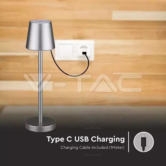 V-TAC Metal Lampă de masă LED cu Abajur Alb și Bază