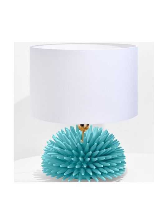 Riccio Caprese Ceramic Table Lamp for Socket E14 with Turquoise Shade and Base
