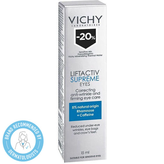 Vichy Liftactiv Supreme Околоочен Крем за Против Стареене Тъмни Кръгове и Торбички 15ml