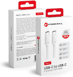 Forcell USB 2.0 Kabel USB-C männlich - USB-C 100W Weiß 3m (12312)